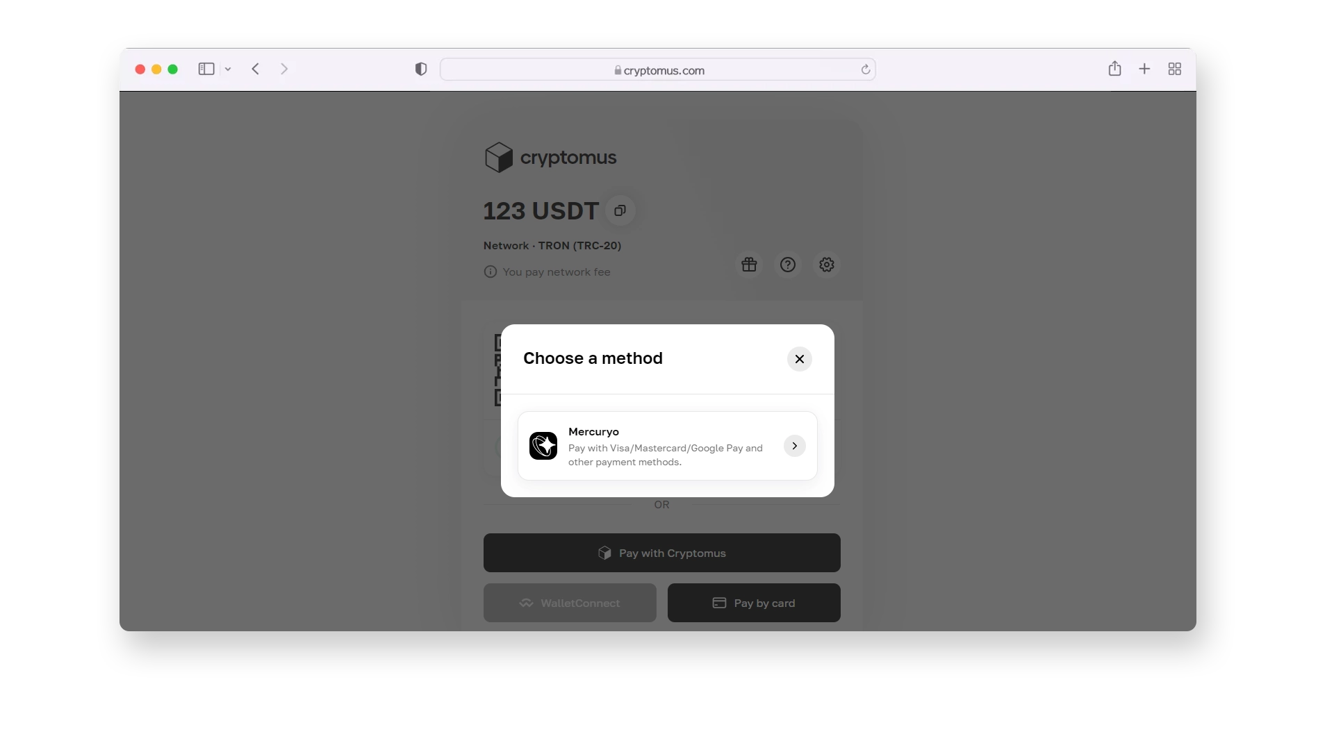 Cryptomus3에서 Mercuryo로 구매하는 방법